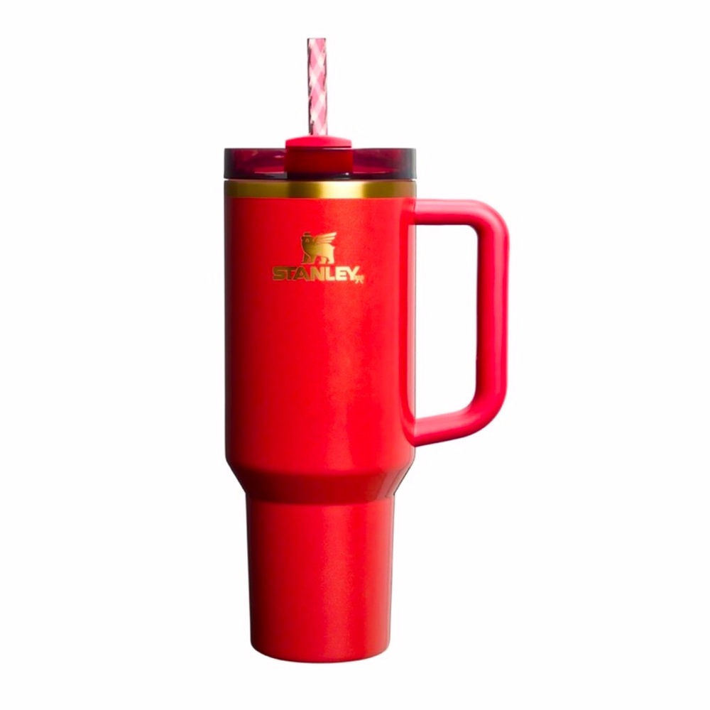 Stanley scarlet tinsel quencher H2.0 40oz Tumbler Christmas/holiday 2024